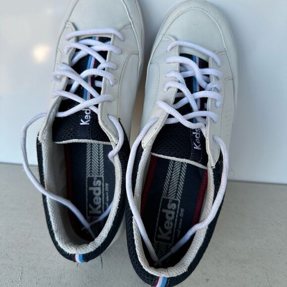 Ladies Size 9 Keds Rebel White Leather Sneaker Workout Casual - Picture 6 of 8